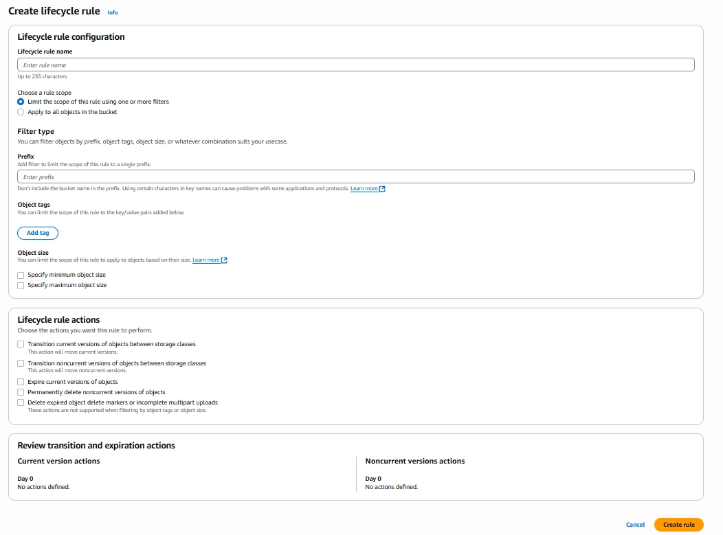 AWS S3 Lifecycle configuration